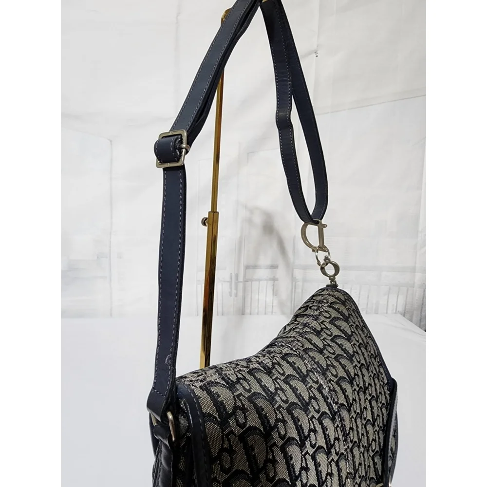 CHRISTIAN DIOR Monogram Flap Messenger Navy Blue - Picture 8 of 16